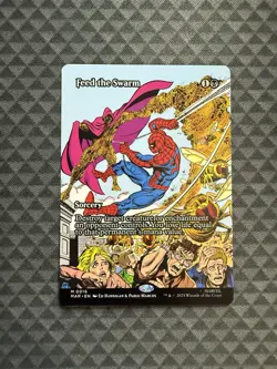 MTG Feed the Swarm #0016 Borderless Mythic Marvel Eternal-Legal (MAR) - Image 1