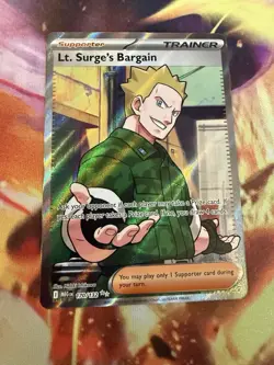 Lt. Surge's Bargain 170/132 Ultra Rare Full Art Pokemon Mega Evolution NM - Image 1