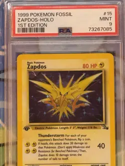 Pokemon TCG Zapdos Fossil 15 Holo 1st Edition Holo Rare - Image 2
