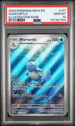 2023 POKEMON MEW EN-151 ILLUSTRATION RARE #171 WARTORTLE PSA 10 - Image 1