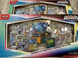 LOT OF 2 Pokemon Prismatic Lucario Ex Tyranitar Ex Premium Collection Sams Club - Image 1