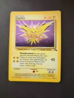 Pokemon TCG Zapdos 15/62 Fossil Holo Rare LP - Image 1