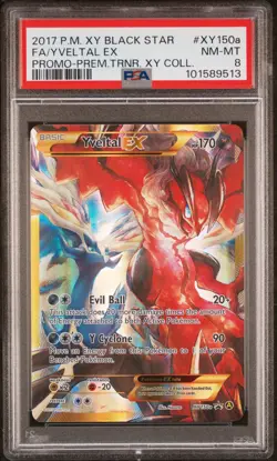 2017 POKEMON XY BLACK STAR PROMO PREM TRAINER XY COLL FULL ART/YVELTAL EX PSA 8 - Image 1