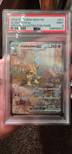 Pokemon TCG Scarlet and Violet Alakazam EX Full Art Sir 201/165 PSA 9 - Image 1