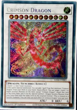 Yu-Gi-Oh! Crimson Dragon Secret Rare 1st Edition RA04-EN061 Mint - Image 1