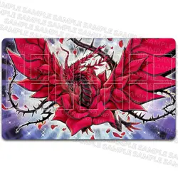 Black Rose Dragon Playmat TCG CCG Playmat Trading Card Game Mat Mouse Pad - Image 1