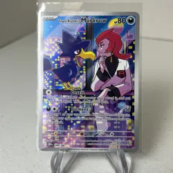 Pokemon TCG Destined Rivals Team Rockets Murkrow Illustration Rare Card 200/182 - Image 1