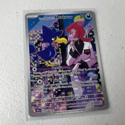 Pokemon TCG Destined Rivals Team Rockets Murkrow Illustration Rare Card 200/182 - Image 2