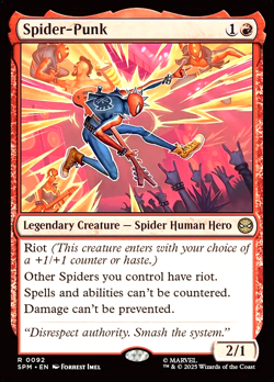 MTG Spider-Punk 92 Rare Foil Marvel Spider-Man - Image 1