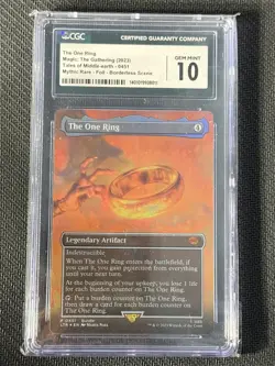 MTG The One Ring Borderless Foil - #0451 - Lord Of The Rings LTR CGC 10 - Image 1