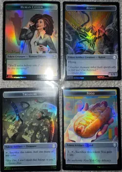 Magic MTG Spiderman Spider-man Lot Of 4 Foil Token Cards - Image 1