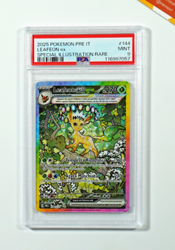 Pokemon PSA 9 Leafeon Ex #144 Evoluzioni Prismatiche 2025 Italiano - Image 1