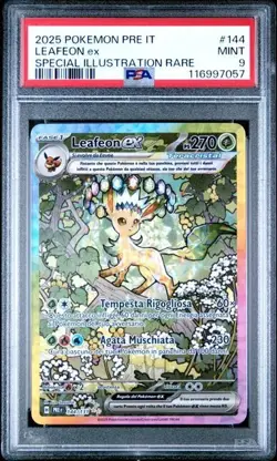 Pokemon PSA 9 Leafeon Ex #144 Evoluzioni Prismatiche 2025 Italiano - Image 2