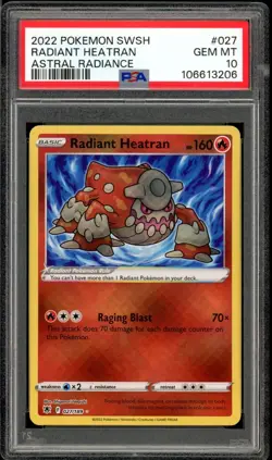 2022 Pokemon Astral Radiance #027 Radiant Heatran PSA 10 Gem Mint - Image 1
