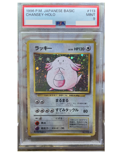 PSA 9 CHANSEY HOLO 1996 #113 Basic Base Pokemon Japanese MINT - Image 1