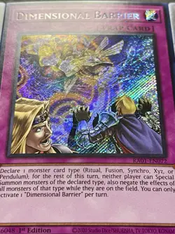3x Dimensional Barrier | Secret Rares | RA01-EN072 | NM | 1st Edition | YuGiOh! - Image 4