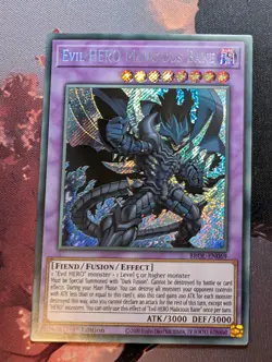 Yugioh Evil HERO Malicious Bane BROL-EN069 Secret Rare 1st Edition NM - Image 1