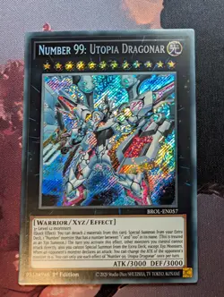 Number 99: Utopia Dragonar BROL-EN057 Secret Rare 1st Edition YuGiOh TCG Card - Image 1