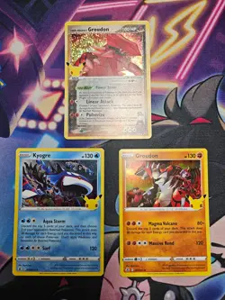 Pokemon Celebrations Team Magma's Groudon, Groudon, Kyogre 3-Card Lot English NM - Image 1