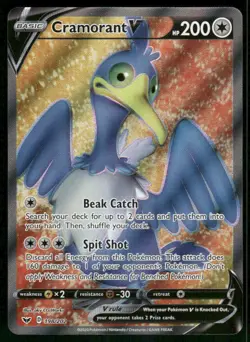 Cramorant V (Full Art) 198/202 Ultra Rare Holo NM Pokemon SWSH01: Sword & Shield - Image 1