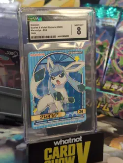 Glaceon #34 Holo Marumiya Pokemon Sticker (2023) Japanese Scarlet & Violet CGC 8 - Image 1