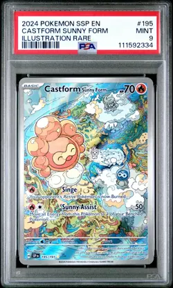 PSA 9 CASTFORM SUNNY FORM 195/191 ILLUSTRATION RARE SURGING SPARKS POKEMON 🔥 - Image 1