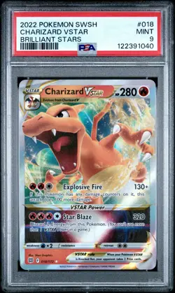 PSA 9 CHARIZARD VSTAR 018/172 BRILLIANT STARS POKEMON 🔥 - Image 1