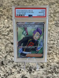 2025 Pokemon TEAM ROCKET'S PETREL 226/182 SV:EN DRI ULTRA RARE GEM MINT PSA 10 - Image 1
