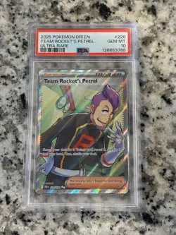 2025 Pokemon TEAM ROCKET'S PETREL 226/182 SV:EN DRI ULTRA RARE GEM MINT PSA 10 - Image 2