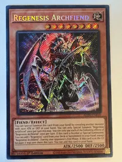 YUGIOH- Regenesis Archfiend - ALIN-EN016 - Secret Rare - 1st Edition - Image 1
