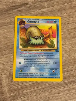 Pokemon Omanyte Base Fossil Set Card 52/62 - Image 1