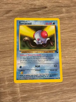 Pokemon Tentacool Base Fossil Set Card 56/62 - Image 1