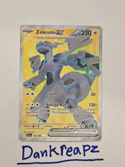 Pokemon TCG Zekrom EX Black Bolt Card 158/086 Near Mint - Image 1