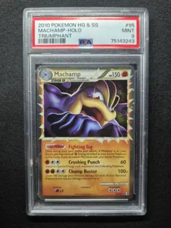 PSA 9 MINT Machamp PRIME HGSS Triumphant Pokemon Card 95/102 - Image 1