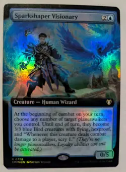 Sparkshaper Visionary (Extended Art) Commander Masters Foil - MTG RARE - Image 1