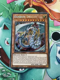 Rainbow Dragon SGX1-ENF01 1st Edition Secret Rare YuGiOh Trading Card Speed Duel - Image 1