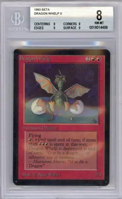 MAGIC THE GATHERING DRAGON WHELP 1993 BETA BGC 8 NM/MT with Surface 9! - Image 1