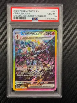 2025 Pokemon Ceruledge ex 147/131 Prismatic Evolutions SIR PSA 10 GEM MINT - Image 1