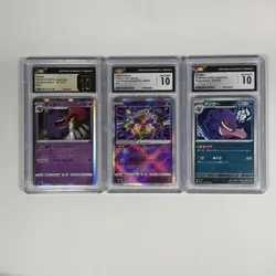 Pokemon 3 Slab Lot All Graded Japanese CGC 10, Pristine 10, Gengar Alakazam - Image 1