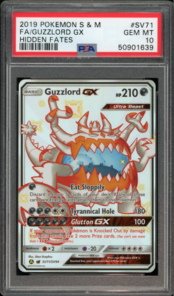 2019 Pokemon Sun & Moon Hidden Fates Shiny Guzzlord GX #SV71 PSA 10 GEM MINT - Image 1