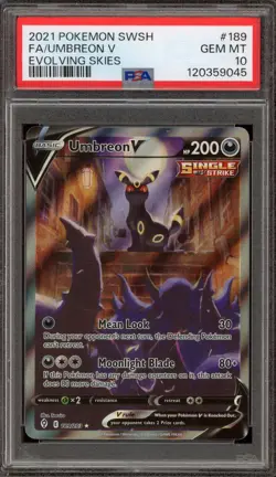 Pokemon Umbreon V Evolving Skies Full Alt Art #189 PSA 10 Gem Mint - Image 1