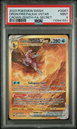 Pokemon Origin Forme Palkia Vstar GG67/GG70 Crown Zenith PSA 9 MINT - Image 1