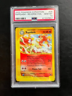 Pokemon Rapidash Reverse Holo - Expedition - 26/165 - PSA 10 - Image 1