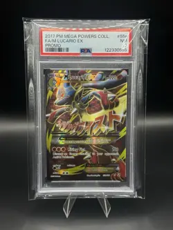 2017 Pokemon Mega Powers Collection MEGA LUCARIO PROMO PSA 7 CLEAN - Image 1