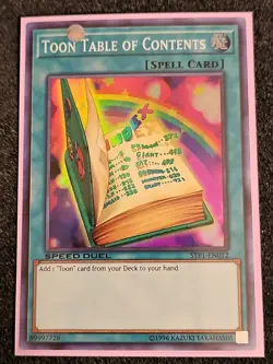 Yugioh Toon Table Of Contents STP1-EN012 Super Rare Speed Duel NM - Image 1