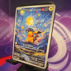 Pokemon Pikachu Starry Night Van Gogh Beautiful Moon ACG Star Trading Card - NM - Image 3