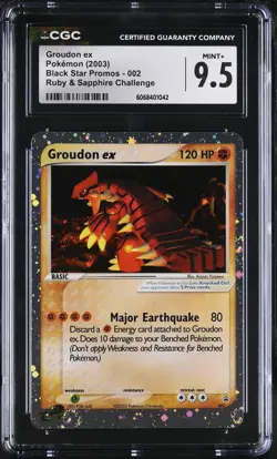 CGC 9.5 MINT+ Groudon ex 2003 Black Star Promos 002 Holo Pokemon Card - Image 1