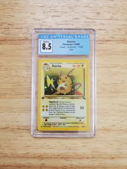Pokemon CGC 8.5 NM/MINT 1999 Raichu 1st Edition Fossil Holo Card - Image 1