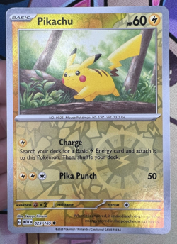 Pikachu 025/165 ✨1c Start✨ 151 Reverse Holo Pokemon Trading Card Game 🌺 - Image 1