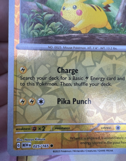 Pikachu 025/165 ✨1c Start✨ 151 Reverse Holo Pokemon Trading Card Game 🌺 - Image 3